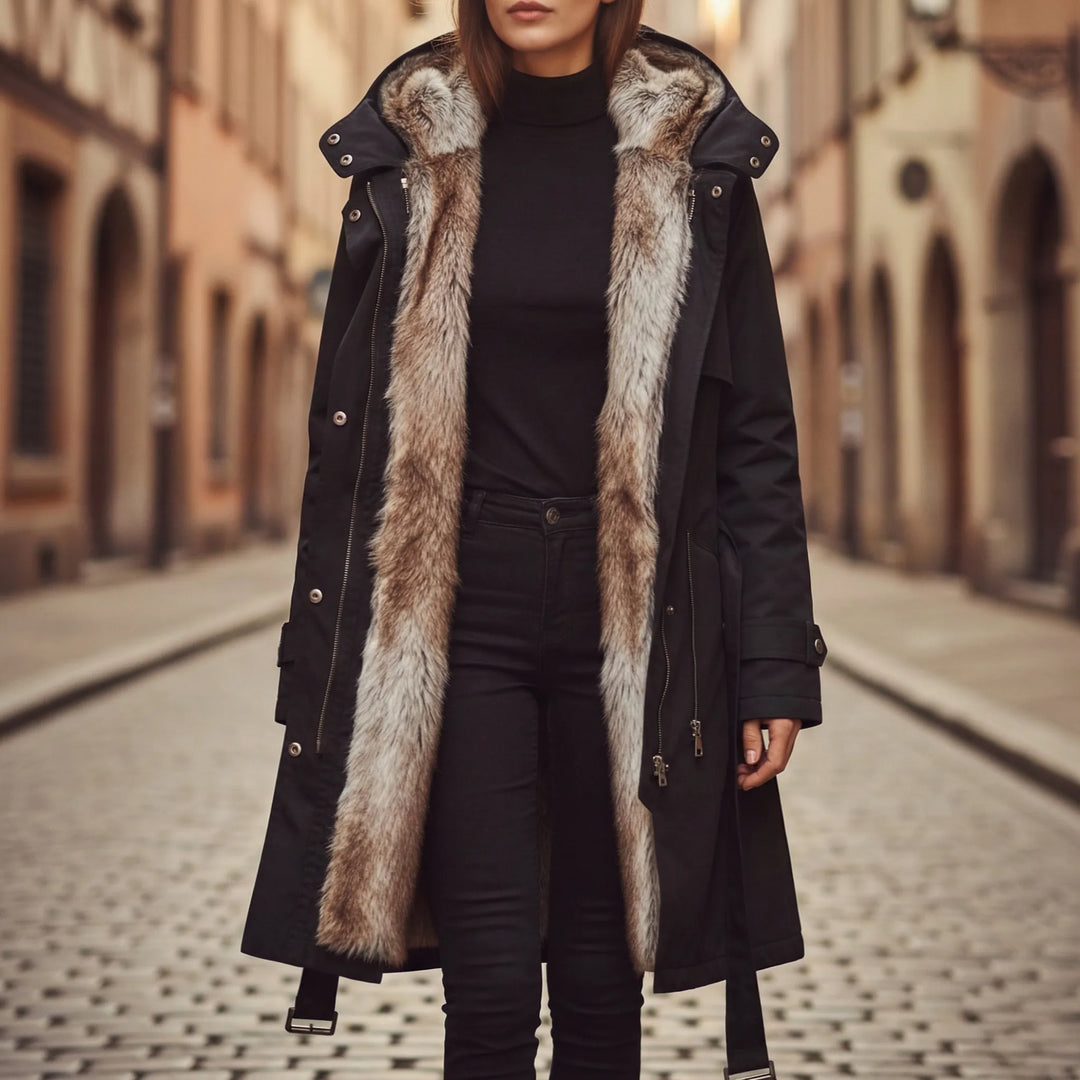 Velvarka - Hooded Mid-Length Women's Winter Parka
