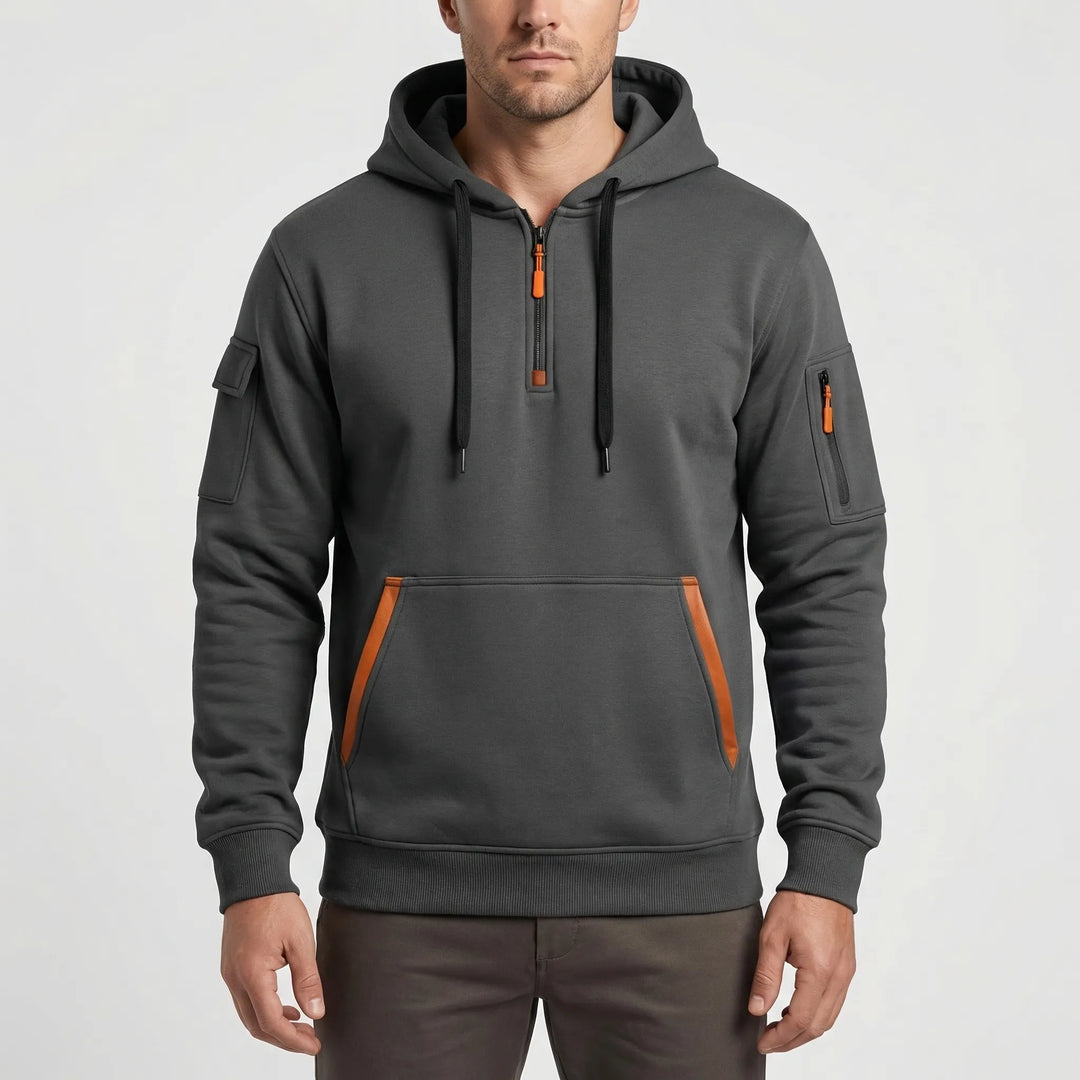 Vexuro - Quarter-Zip Hooded Sweatshirt For Men