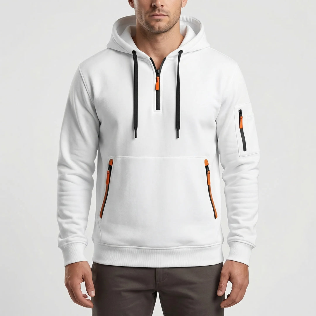 Vexuro - Quarter-Zip Hooded Sweatshirt For Men