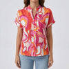 V-Neck Drop-Shoulder Printed Blouse