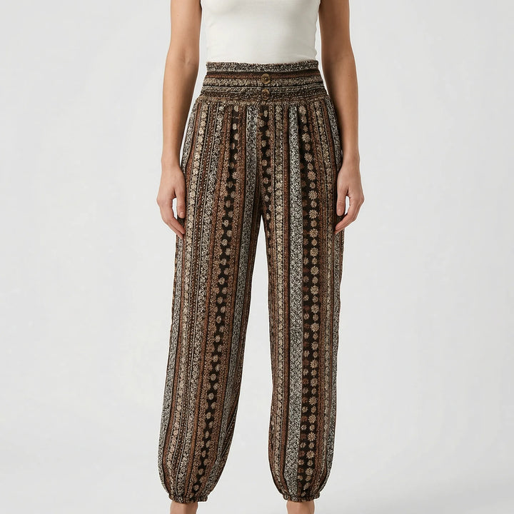 Wandrova - High-Waist Boho Harem Pants For Women