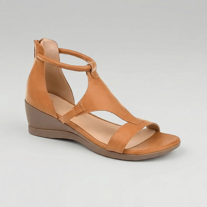 Wedluxe - Open Toe Wedge Heel Sandal