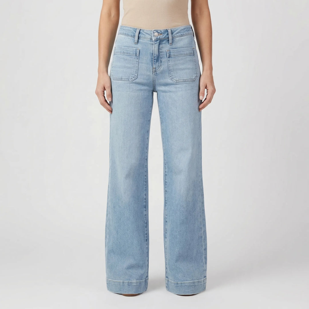 Widorra - High-Waisted Wide Leg Denim Jeans