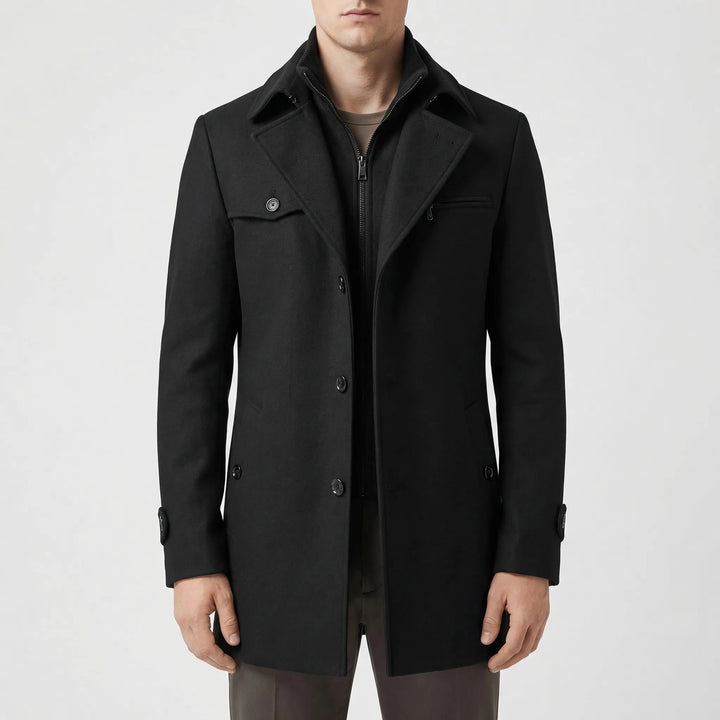 Wintovex - Mid-Length Button-Front Winter Coat
