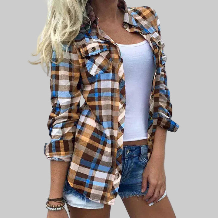 Women's Blouse with Timeless Plaid Design