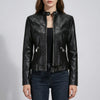 Structured Zip-Front Moto-Style Jacket