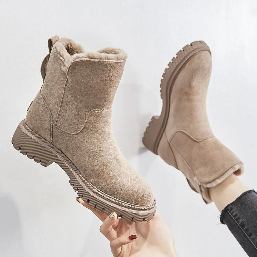 Anastacia Women's Suede Slip-On Ankle Boots