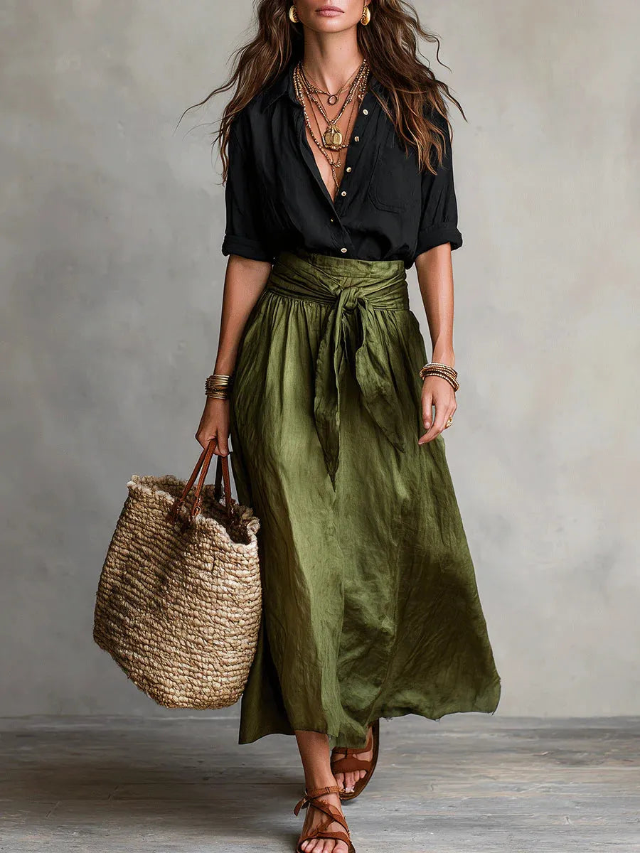 Anastasia Women's A-Line Midi Skirt Set