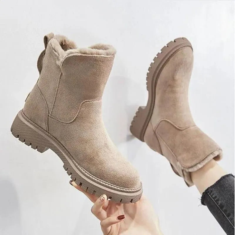Angelica Women's Lug-Sole Suede Snow Boots