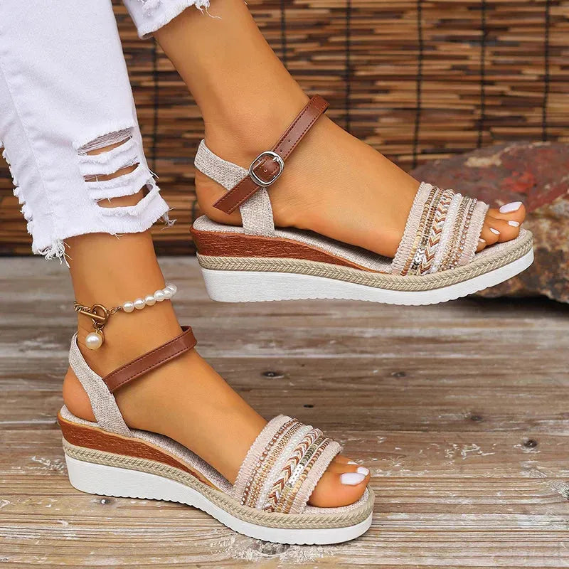 Barbara Women's Platform Ankle Strap Wedge Sandals