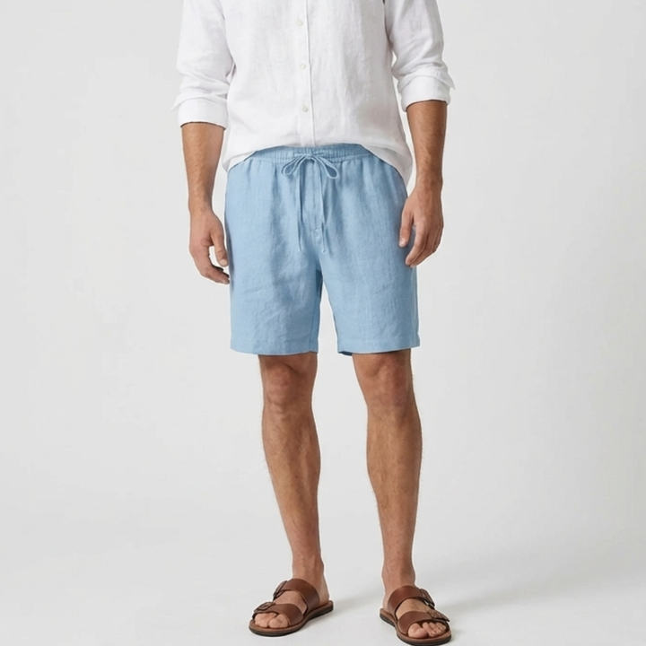 Solid Color Drawstring Shorts for Men