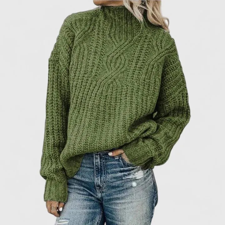 Bea Women's Cable Knit Crew Neck Sweater