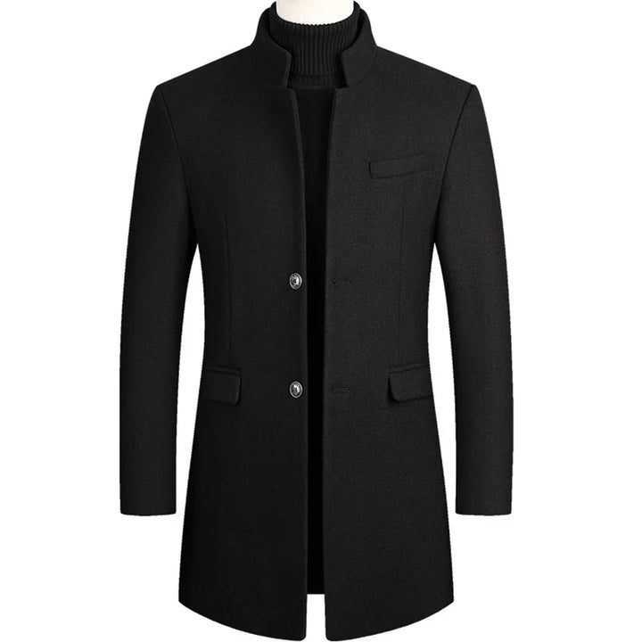 Long Formal Men’s Coat with Timeless Elegance