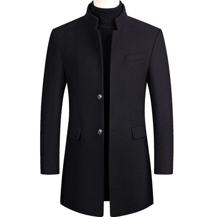 Long Formal Men’s Coat with Timeless Elegance