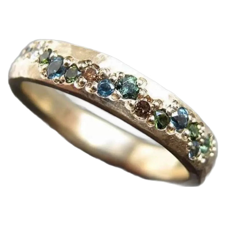 Zircon Ring Jewelry Starry Sky Opal Minimalist Design