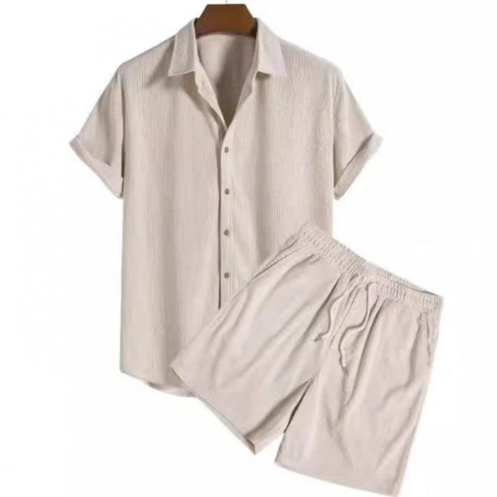 Casual Loose Beachwear Short Sleeve Shorts Suit