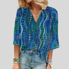Abstract Polkadot Blouse with Flattering V-Neck
