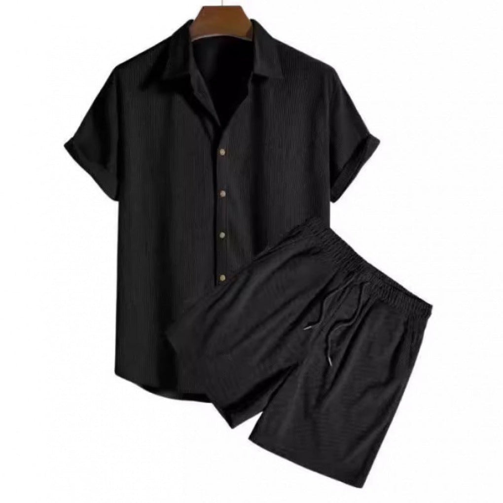 Casual Loose Beachwear Short Sleeve Shorts Suit