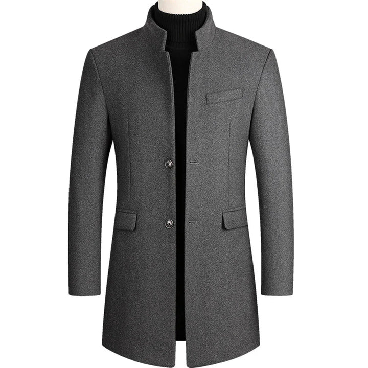Long Formal Men’s Coat with Timeless Elegance