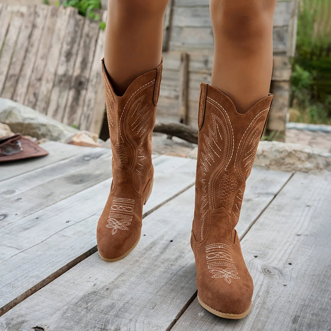 Gwendolyn Women's Embroidered Suede Cowboy Boots