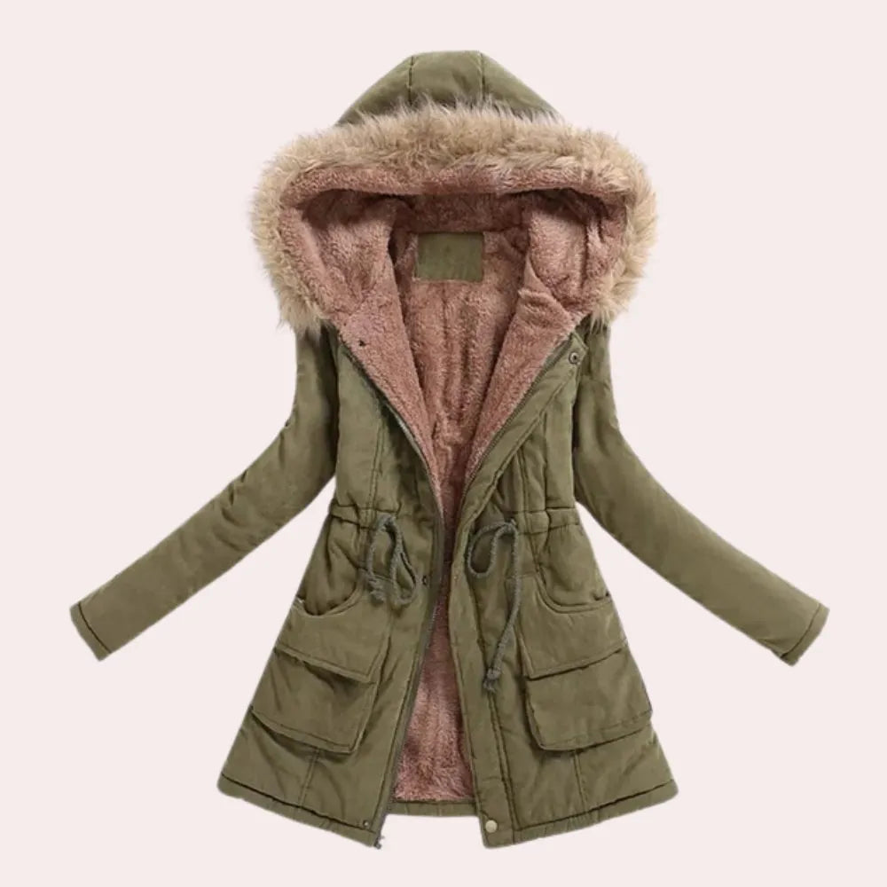 Hannah Women's Hooded Parka Jacket with Faux Fur