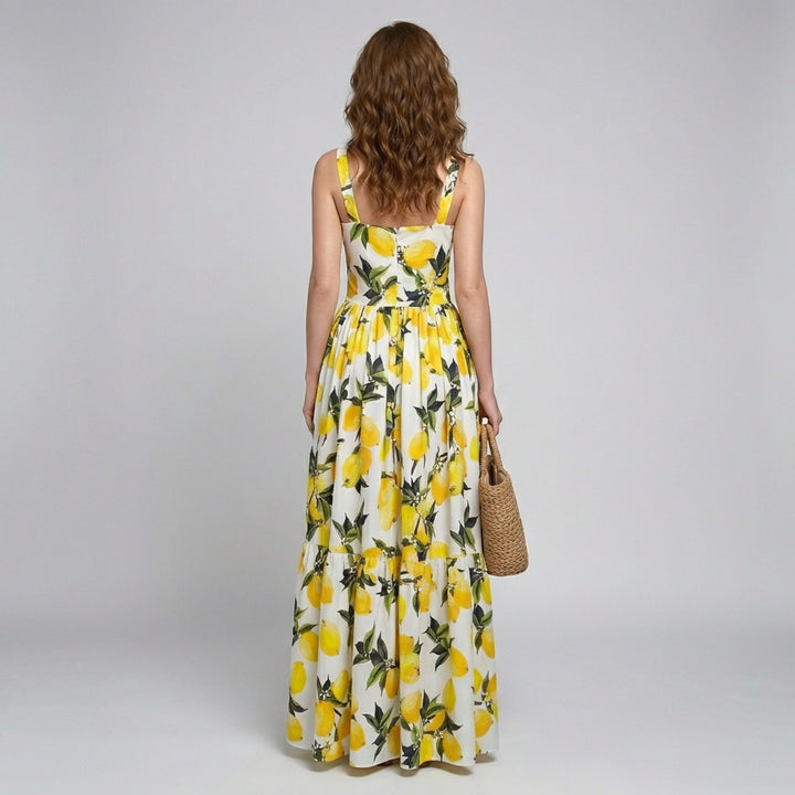 Women’s Strappy Lemon Print Dress
