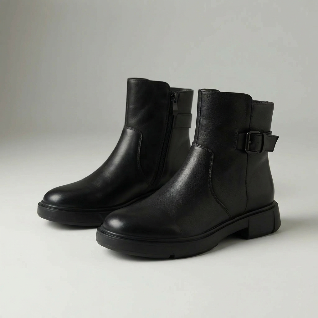Vintage-Inspired Mid-Ankle Block Heel Boot for Women