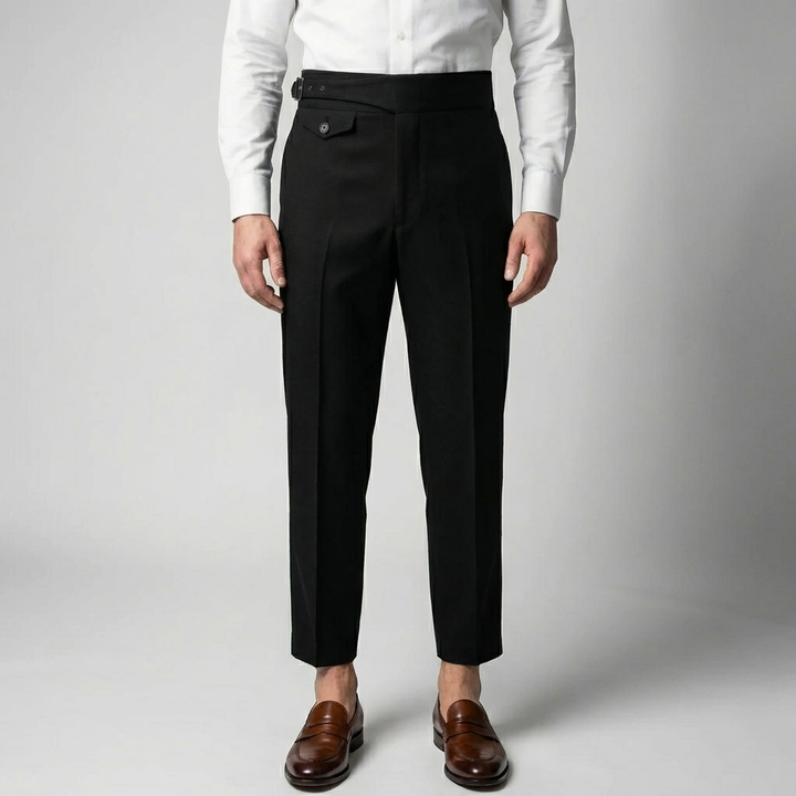Pleated Straight-Leg Trousers for Men