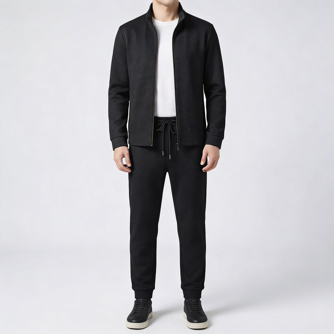 Zip-Up Jacket And Tapered Pants Set