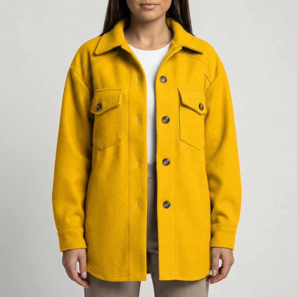 Long-Line Button-Front Jacket For Women