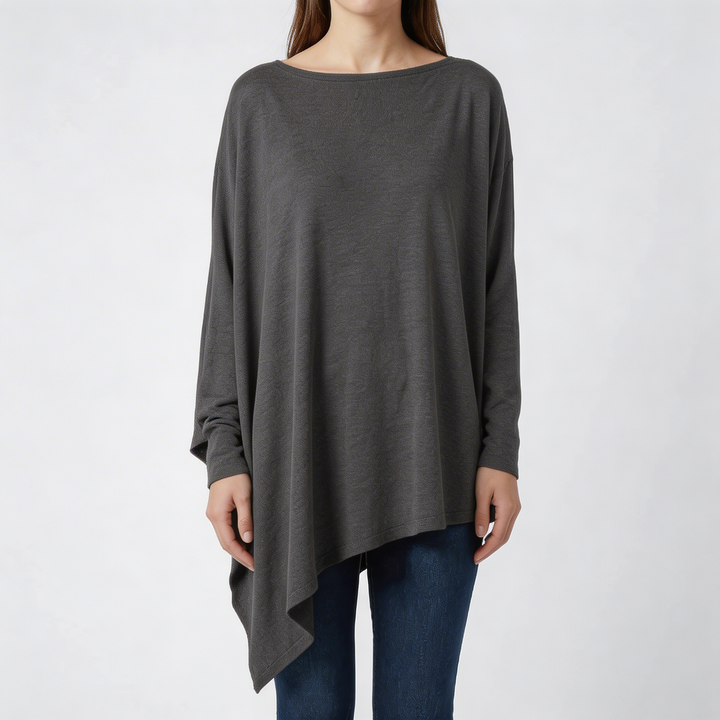 Long Sleeve Asymmetric Hem Shirt for Women