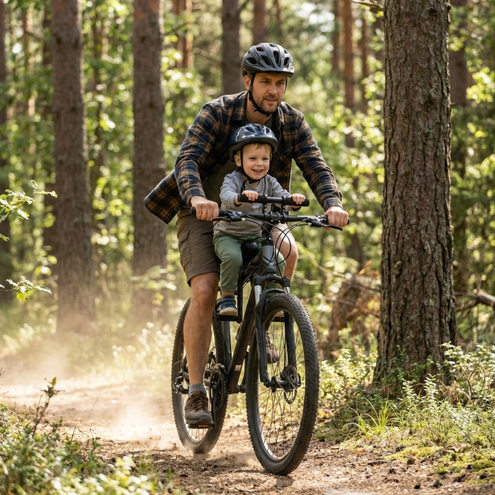 Front-Mount Child Bike Seat And Handlebar Set