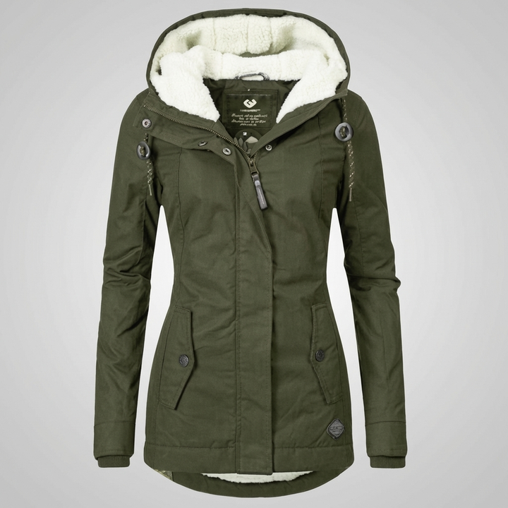Mid-Length Hooded Winter Coat For Women