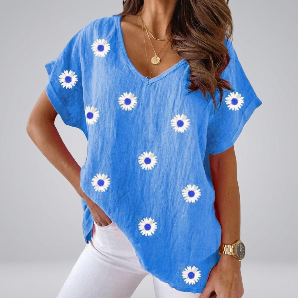 Casual V-Neck Blouse for Women