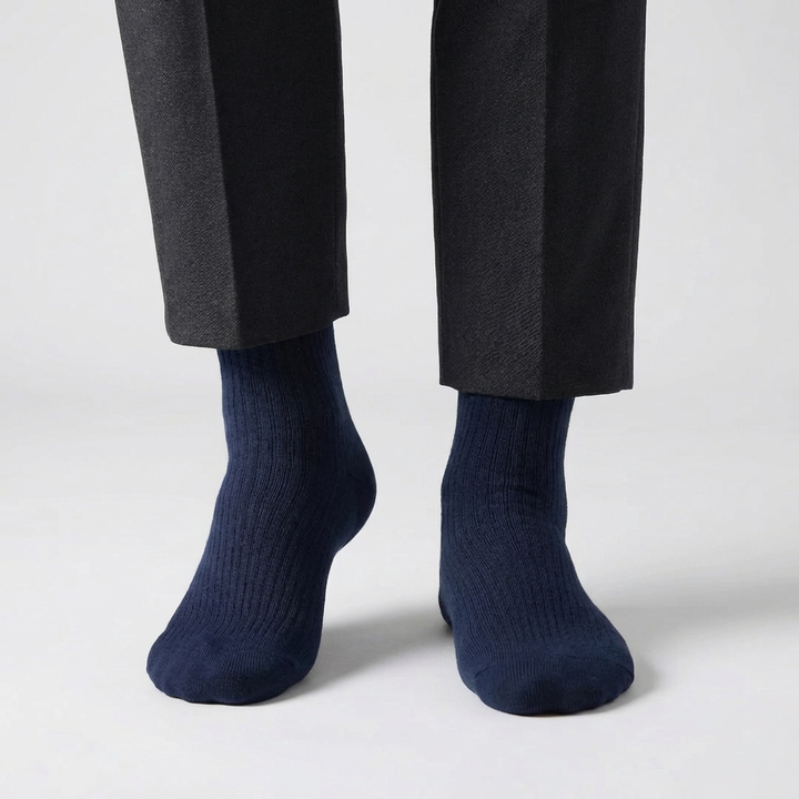 Classic Checked Pattern Crew Socks for Men