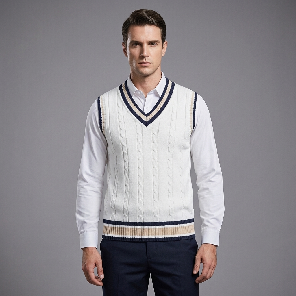Retro Striped Preppy Style Sleeveless Pullover