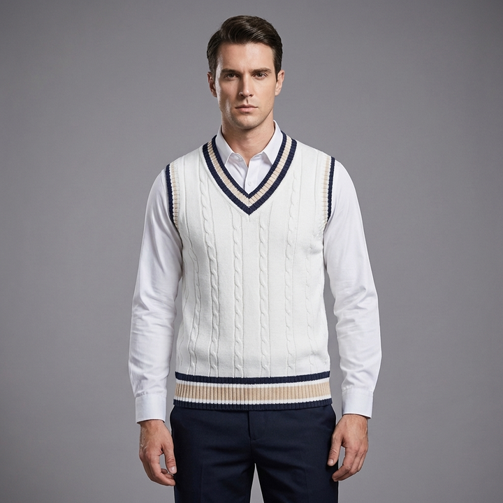 Retro Striped Preppy Style Sleeveless Pullover