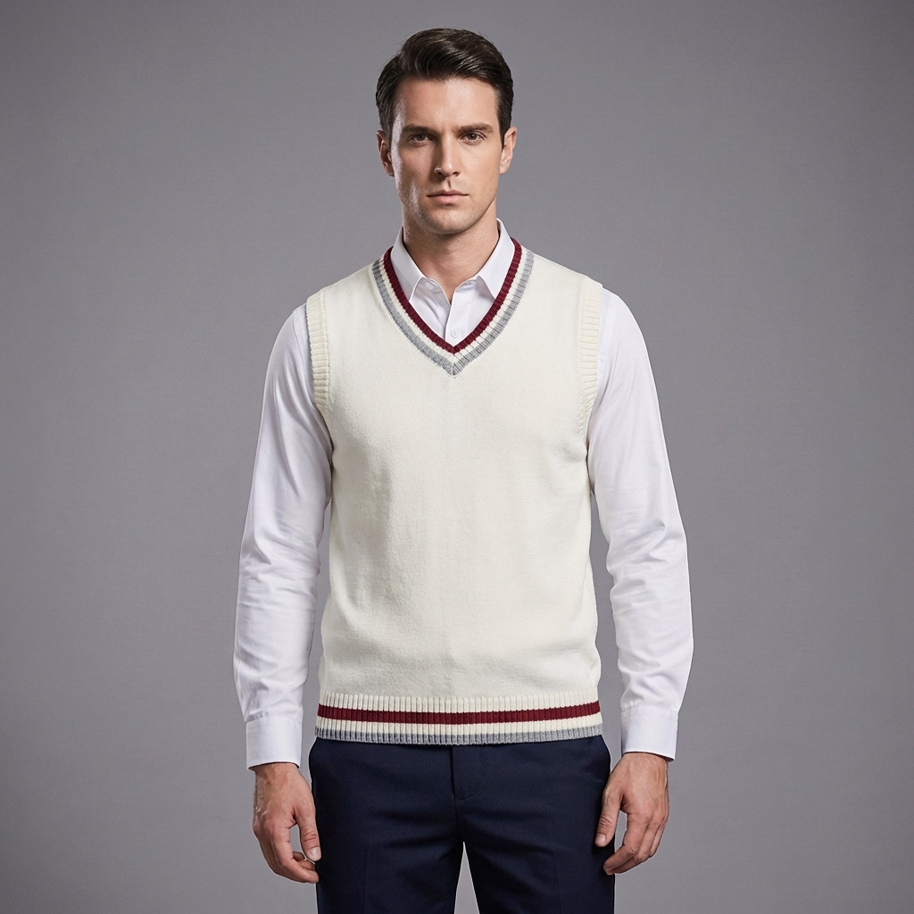 Retro Striped Preppy Style Sleeveless Pullover