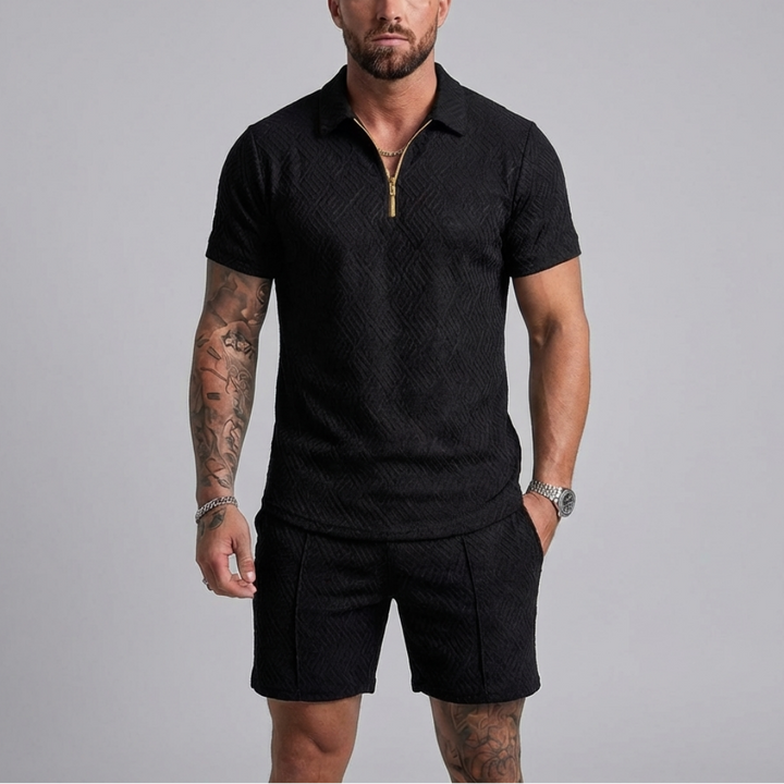 Casual Zipper Collar Summer Tracksuit Outfit