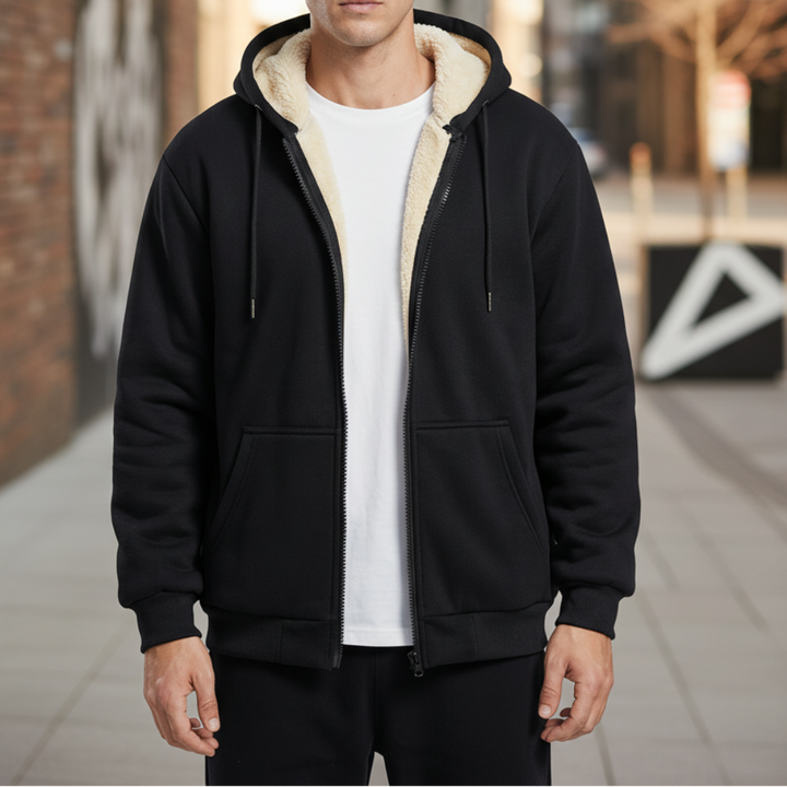 Warmth Fleece-Lined Winter Hoodie Jacket for Men