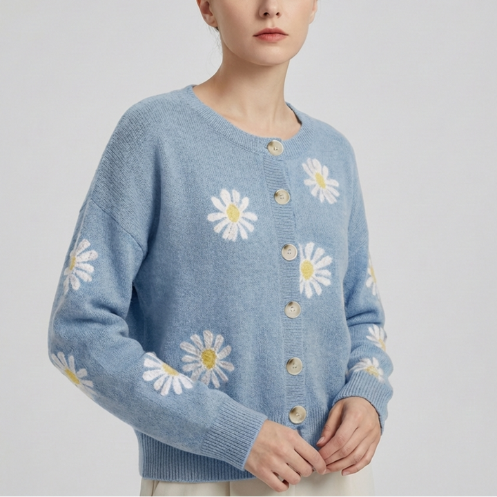 Floral Knit Sweater for Women
