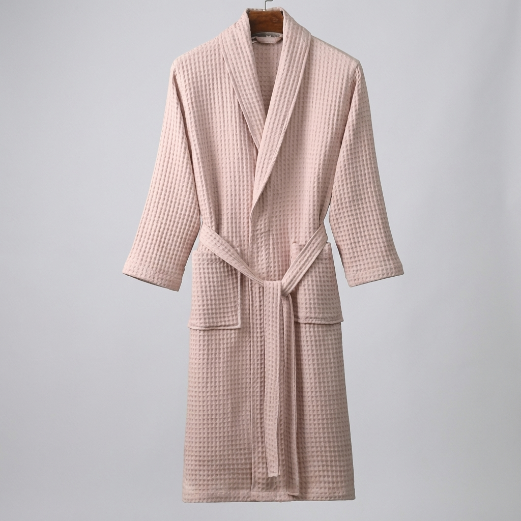 Lightweight Waffle Cotton Terry Couple Bathrobe