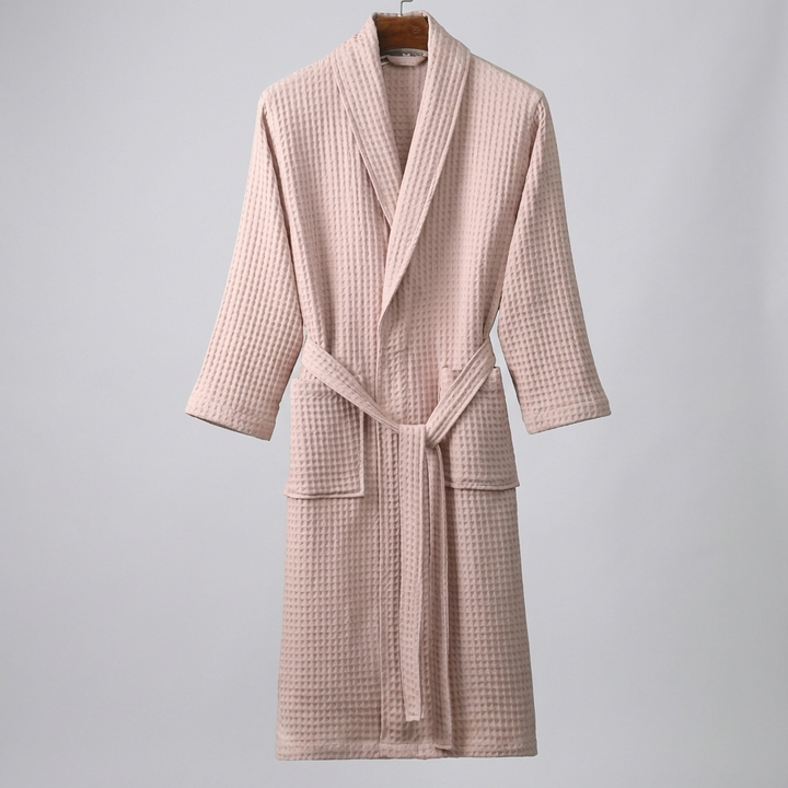 Lightweight Waffle Cotton Terry Couple Bathrobe