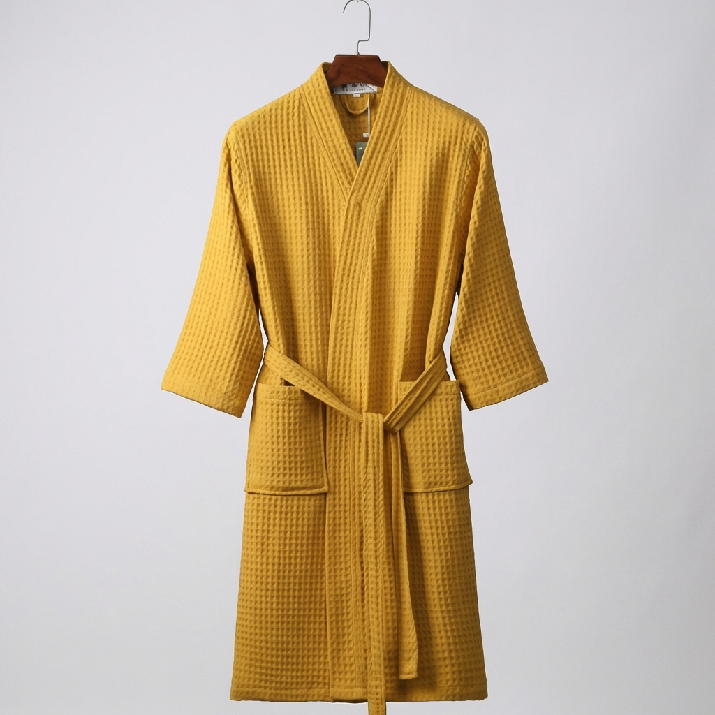 Lightweight Waffle Cotton Terry Couple Bathrobe