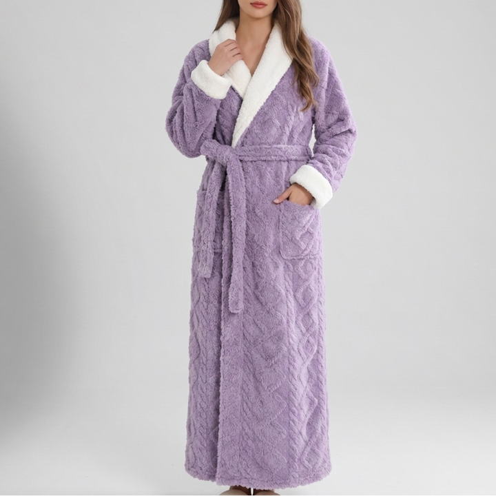 Ultimate Women’s Thick Hooded Flannel Bathrobe