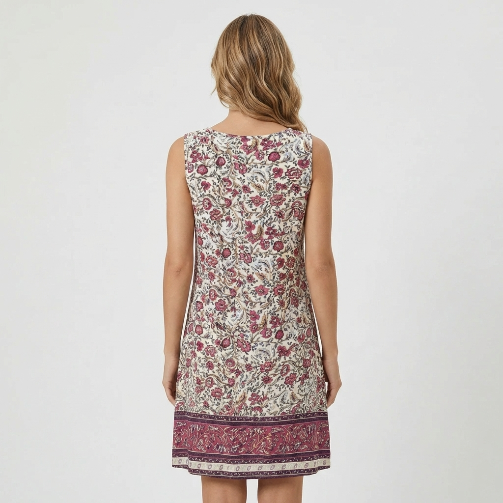 Sleeveless Floral Print Mini Dress