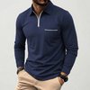 Long-Sleeve Zip Polo With Chest Pocket