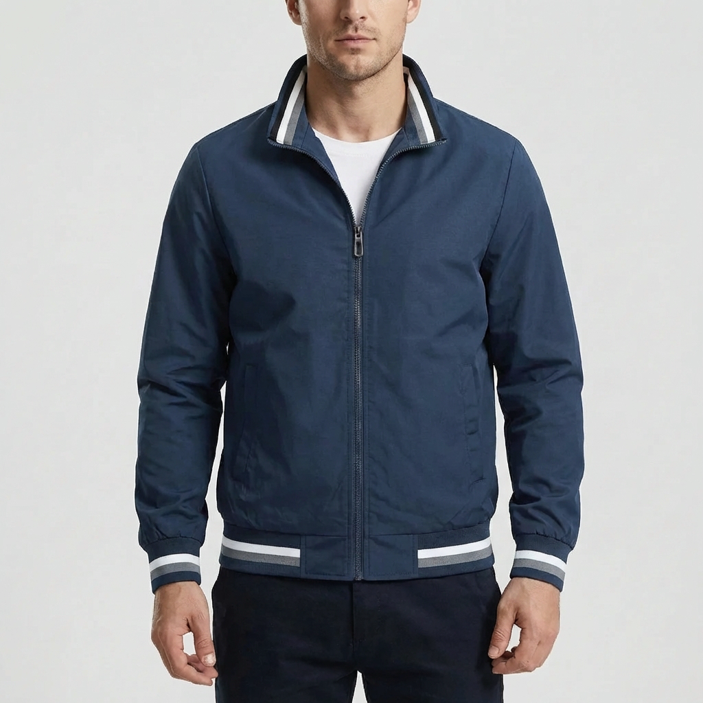 Full-Zip Casual Bomber Jacket for Men
