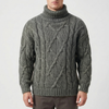 Cable Knit Turtleneck Pullover Sweater for Men