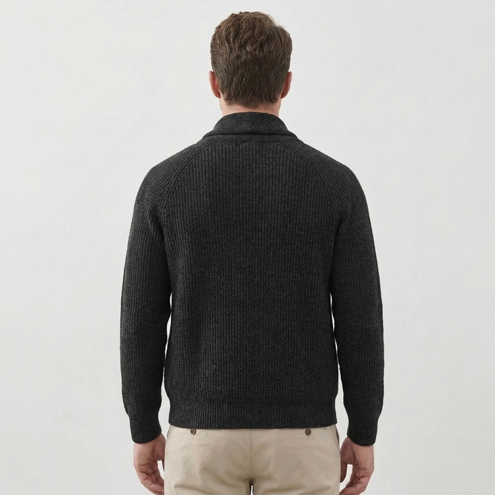 Shawl Collar Button-Front Cardigan for Men